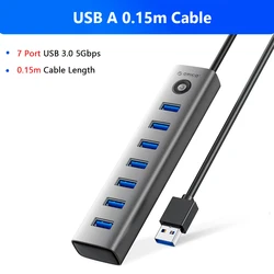 ORICO 7 - Port High - Speed Aluminum USB Hub and Docking Station (USB A 0.15m)