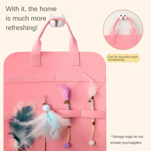 Pet Storage Bag Cat Toy Storage for Cat Stick Toys Catnip Toy Dog Comb Cat Interactive Toy Pet Toys Organizer Pet Products ﻿ 4