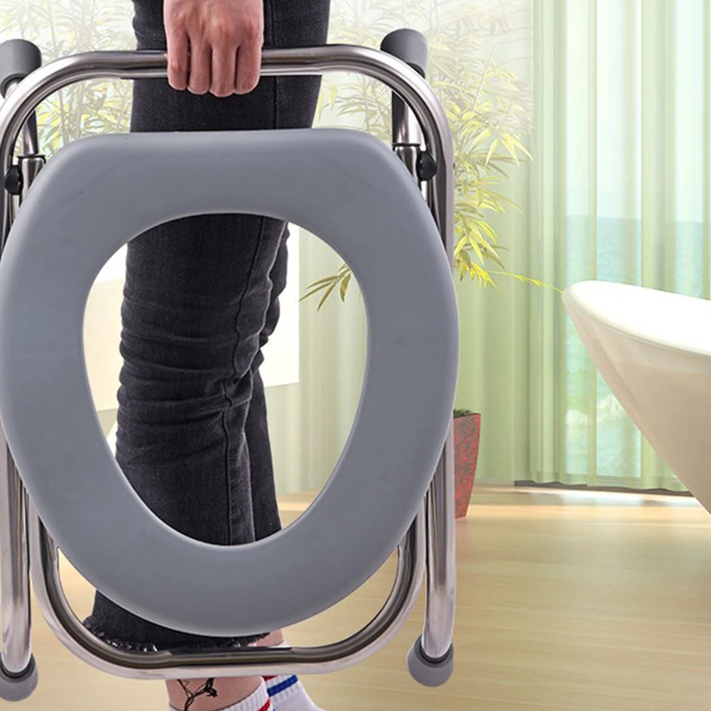 Portable Camping Toilet Foldable Travel Toilet Car Toilet Pregnant Woman Toilet Stool for Hiking Travel for Camping Hiking Trips 2