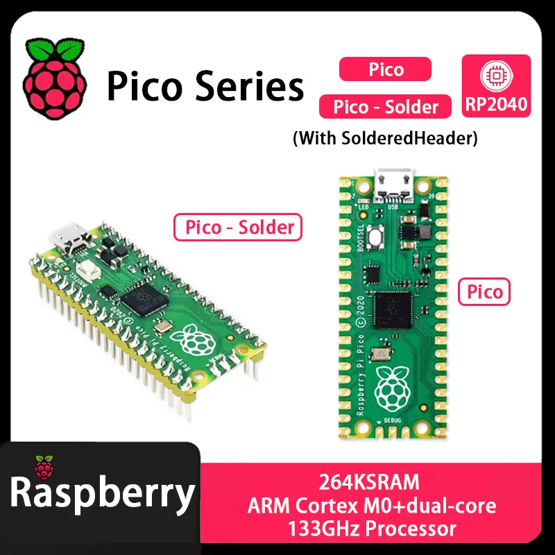 Raspberry Pi Pico Pico 2 Pico W Pico WH Pico H Pico 2 W RP2040 RP2350 Chip with Wireless WiFi Development Board,MciroPython image 4