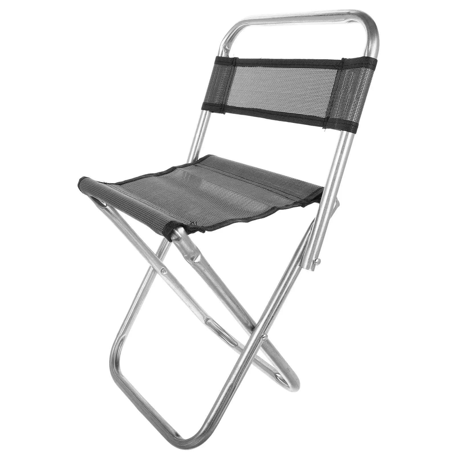 Portable Folding Chair Fishing Stool Compact Camping Seat Lightweight Outdoor Chairs Travel Sturdy Mesh Cloth MetalBracket