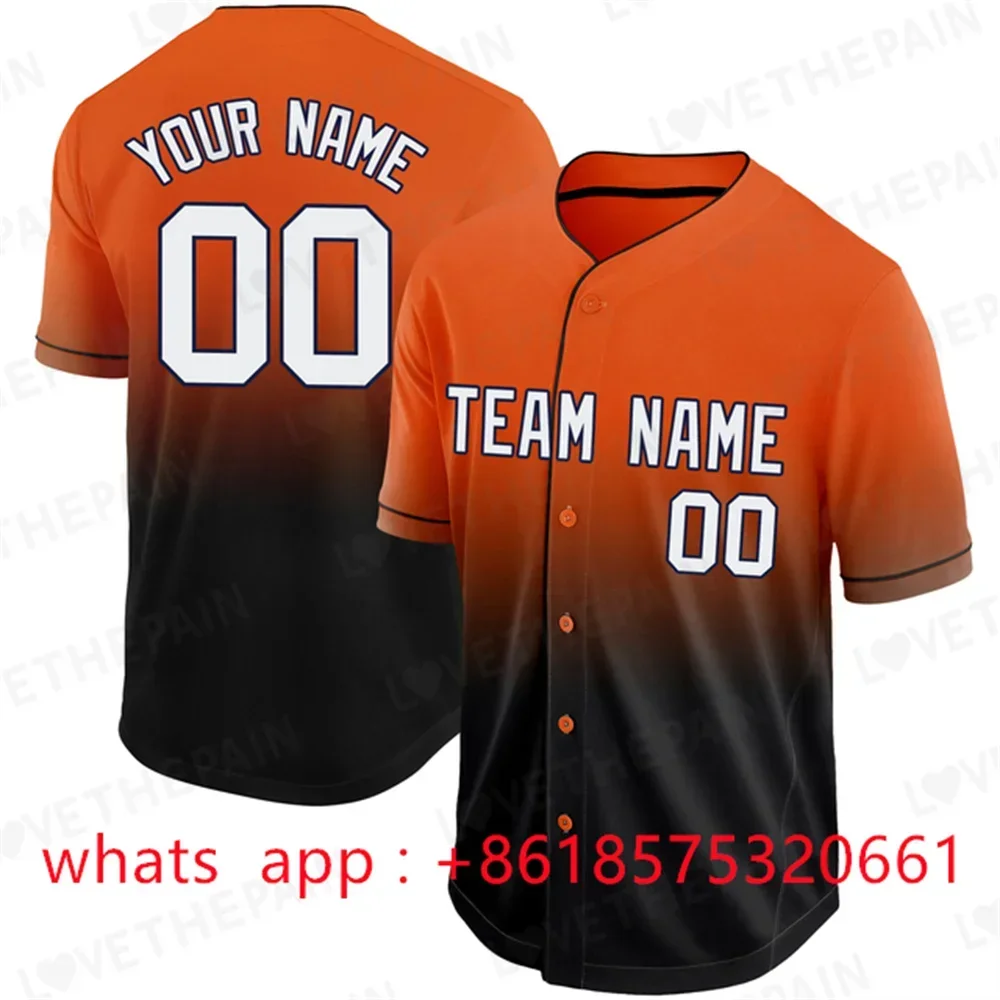 Baseball Jersey Men Women jersey Team Shirt Print Person Name Number Stripe Hip Hop Sportswear Baseball T-shirt