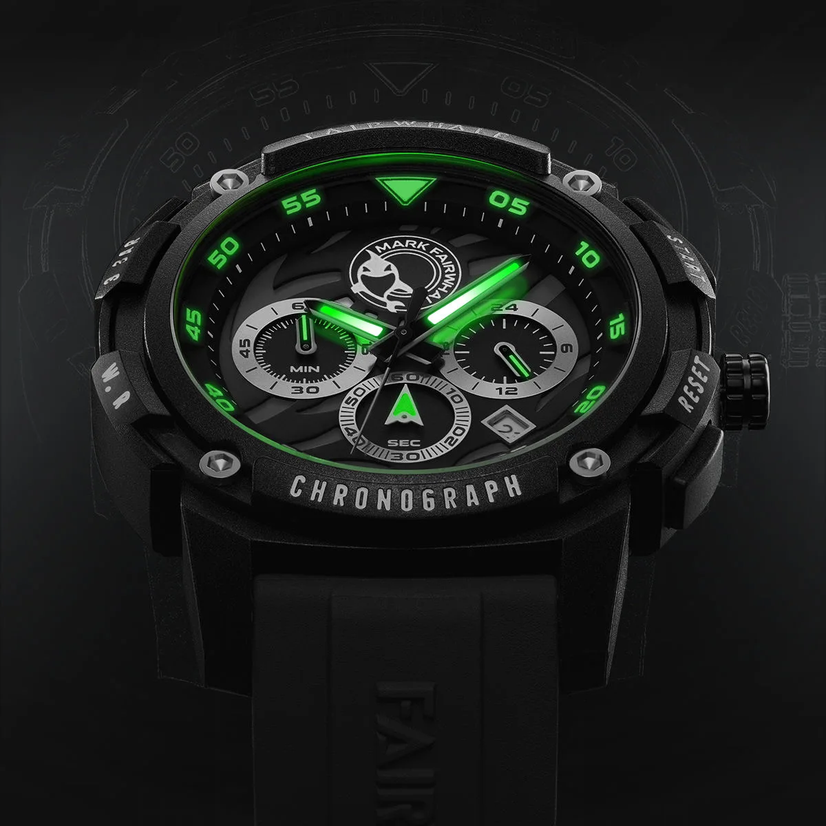 Fashion Mens Watches Famous Brand Mark Fairwhale Sports Silicone Strap Wristwatch Luxury Multifunctional Quartz Clock Boy Reloj