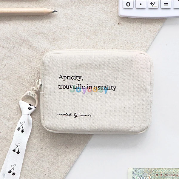 iconic Cottony card holder, Mini Zipper Pouch Water Repellent