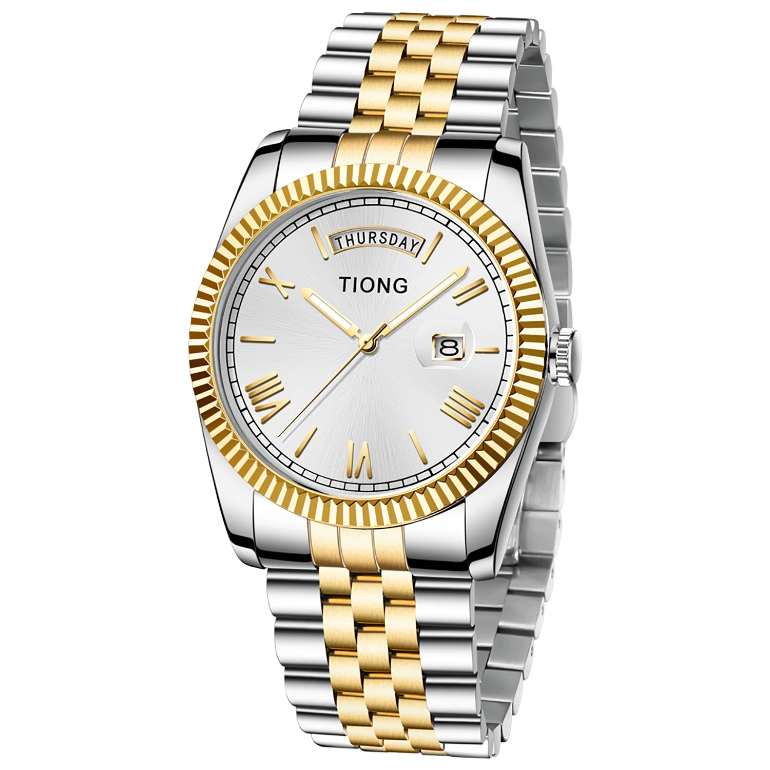 Premium Stainless Steel Luxury Quartz Waterproof Date Wristwatch