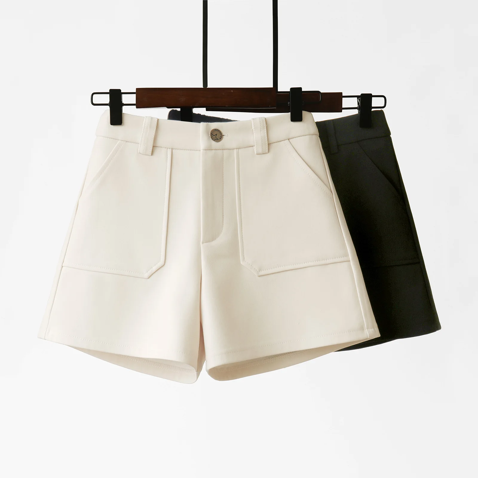 Summer High Waist Wide Leg Single Layer Thin Loose and Slim A-line Casual Pants Shorts Women