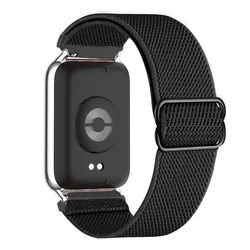 Sports Elastic Nylon Replacement Wristband Strap - Universal Fit for Redmi Watch 4 (Black Silver)