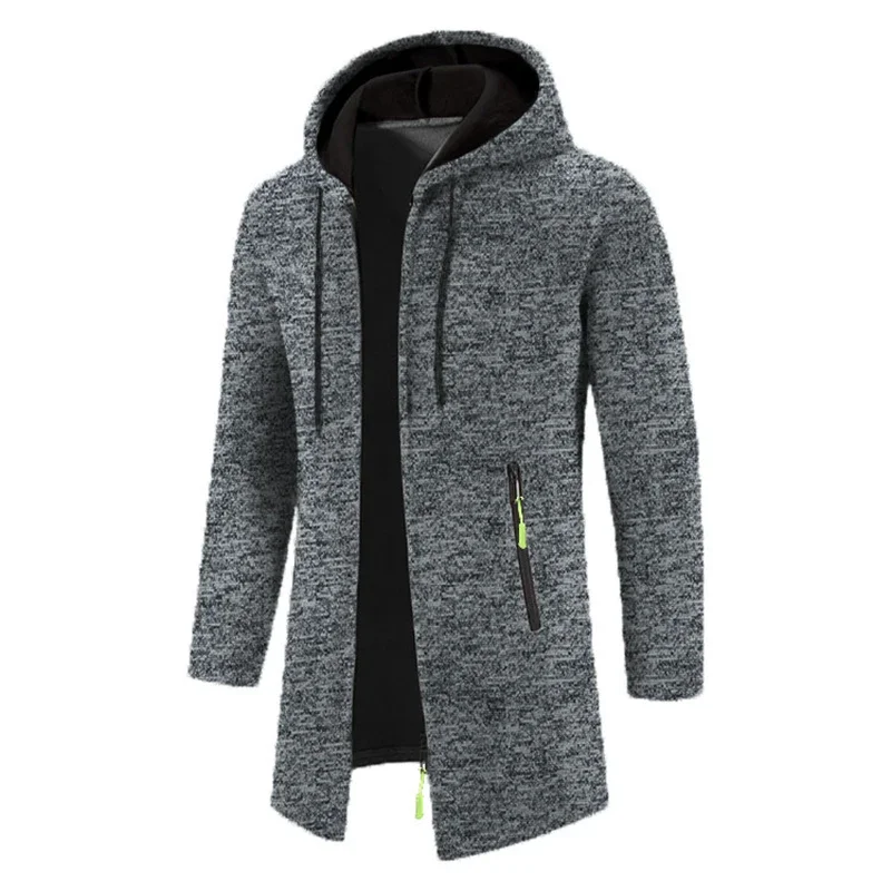 Felpe con cappuccio da uomo Felpe a maniche lunghe da uomo con cerniera con cappuccio Giacca invernale oversize da uomo Cappotto maglione nero 3