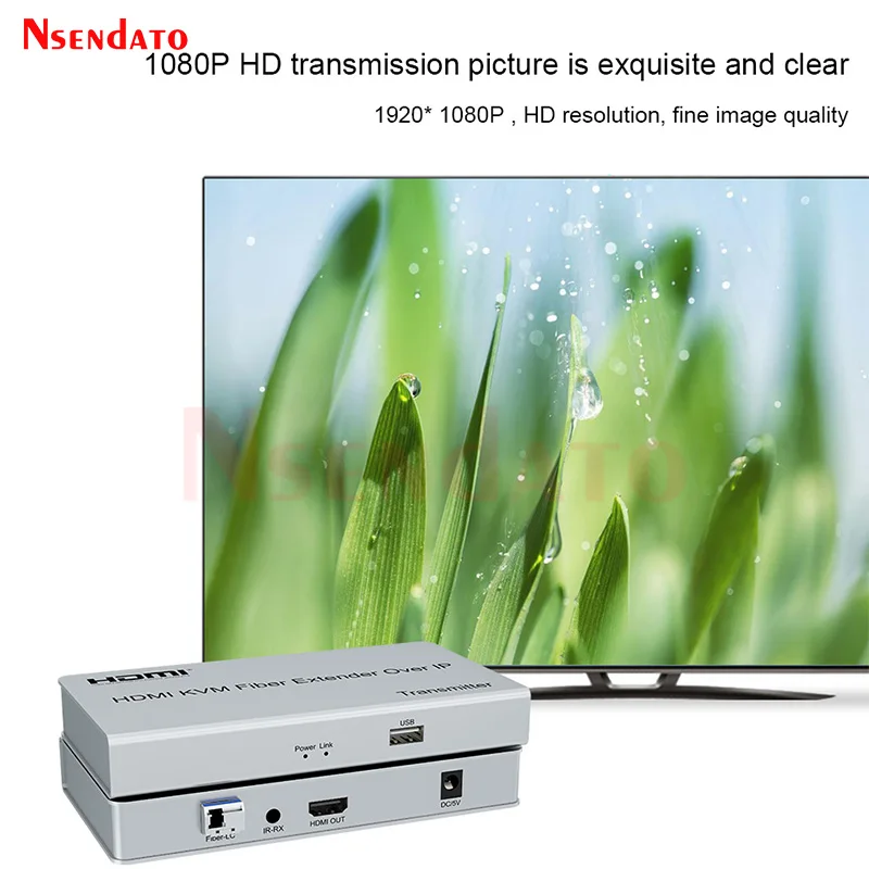 20km HDMI USB KVM Fiber Extender Over IP LC HDMI to Fiber Optic Transceiver Extender Support Multipoint to multipoint For Mouse