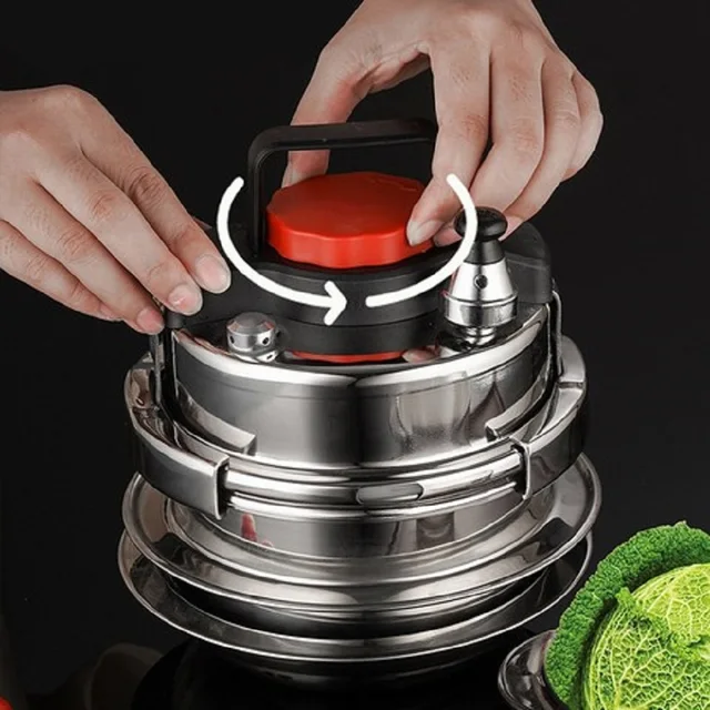 1.4L 304 Stainless Steel Outdoor Camping Portable Micro Pressure Cooker