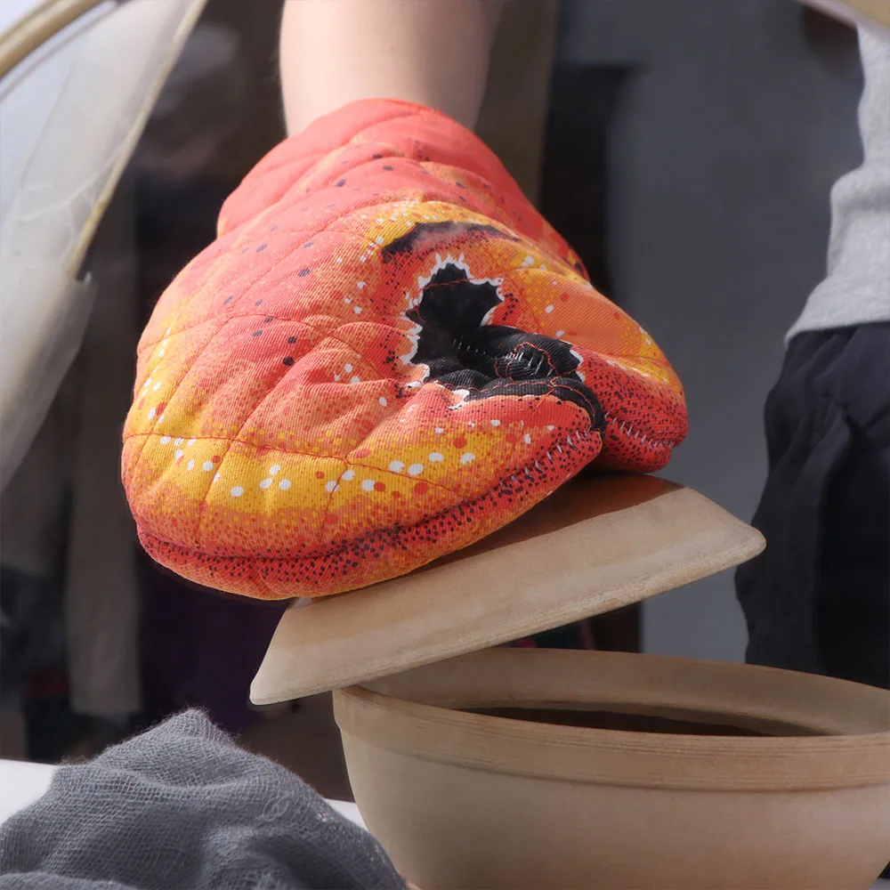 Oven Special Thickening Crab Shape Oven Gloves Versatile Non-Slip Heatproof Mitten Durable Cotton Microwave Gloves Cooking