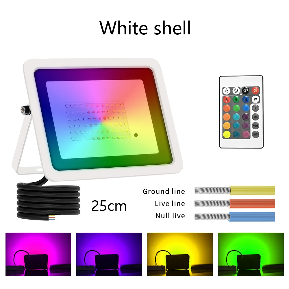 ตัวเลือกสินค้า โคมไฟกลางแจ้ง LED RGB ทนน้ำ 20-100W IP68 สว่างสดใส