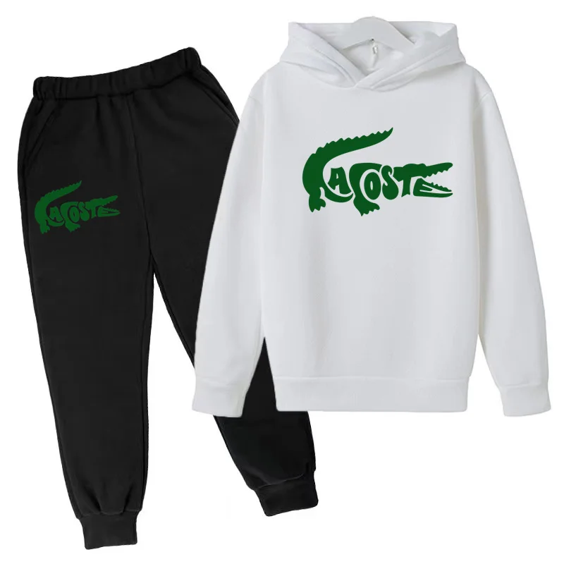 Kids Sports Suit Kids Hoodie Creative Crocodile Sweatshirt Top + Pants 2P Jacket Boys Girls Preschool 3-12 Years Sunny Kids Athleisure Set