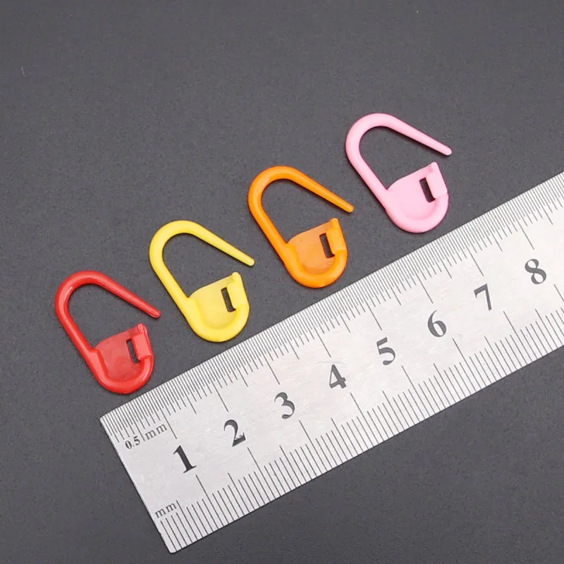 혼합 색상 플라스틱 수지 작은 클립 잠금 스티치 마커, 크로셰 래치 뜨개질 바늘 클립 후크 재봉 도구, 세트당 10-1000 개