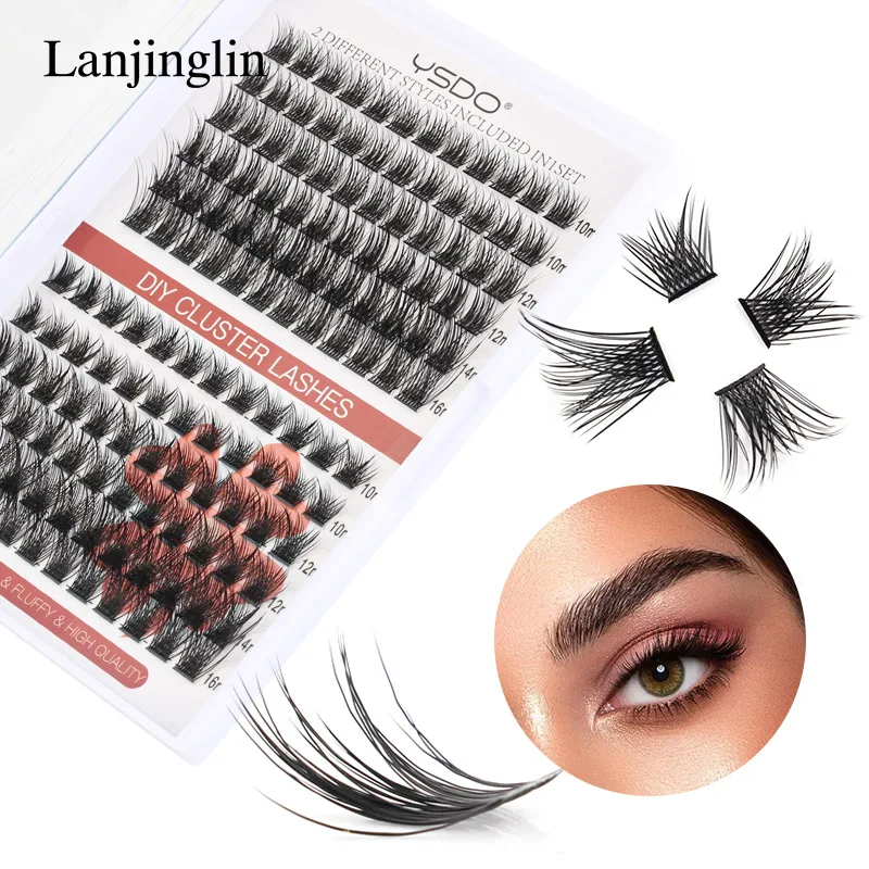 

Individual Lashes 12 Rows 240 Clusters Eyelashes DIY Individual Clusters Lash Extensions Faux Cils 3D Mink Lashes Makeup Tools