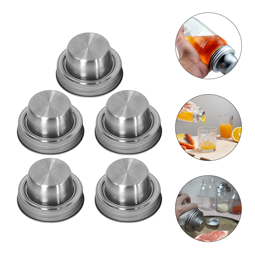 

Mason Jar Shaker Lids Stainless Steel Mason Jar Shaker Tops Mason Jar Spice Lid Cocktail Mixer Flour Filter Shaker Cover