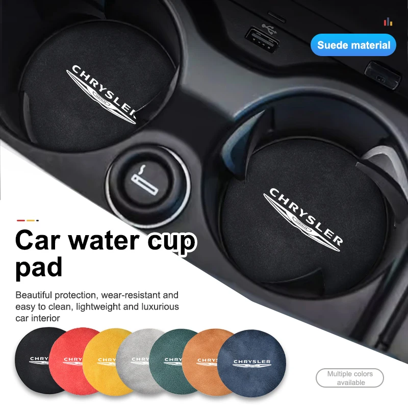 Suede Car Coaster Anti-slip Water Cup Heat Insulation Mat Decor for Chrysler PT Cruiser Grand Voyager Pacifica Sebring MK3 200 cup holder coasters,car coaster pads