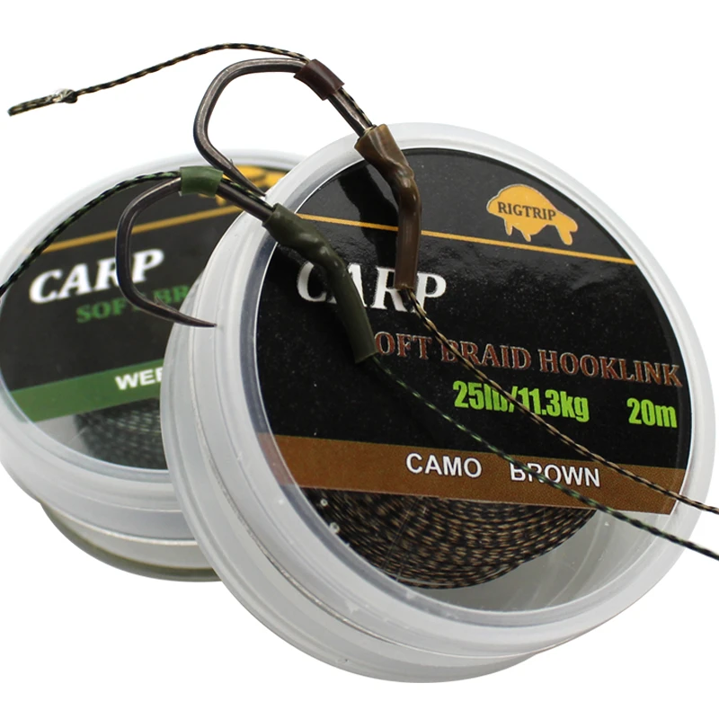 20m Carp Fishing Line Soft Hook Link Carp Hooklink Uncoated Braid Line