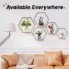 Metal Floating Wall Shelf Sundries Storage Holder Living Room Home Decoration Wall Mounted Hexagon Shelf Handicraft Display Rack 4
