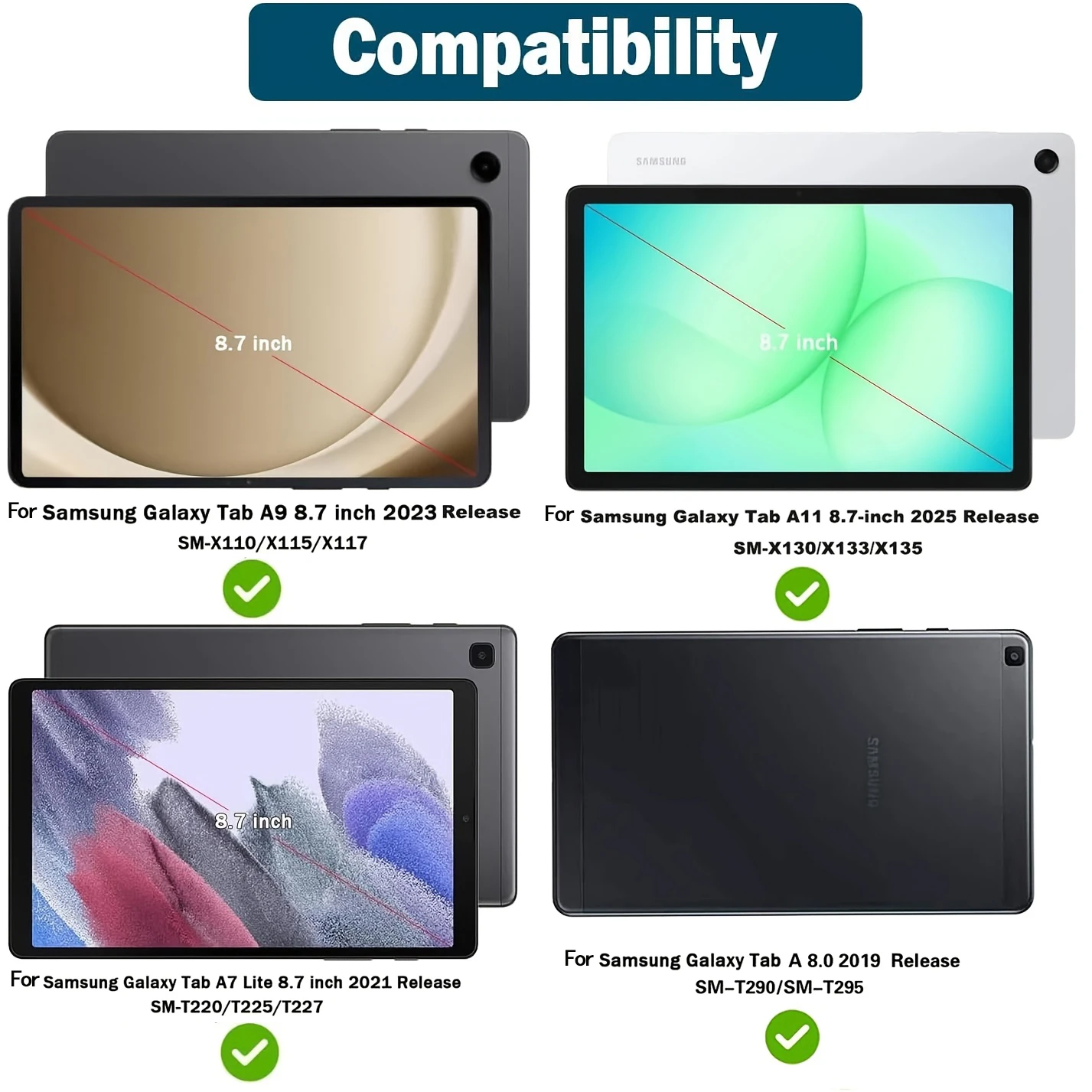 Enhanced Tablet Protective Case - 8.7-inch Universal Fit