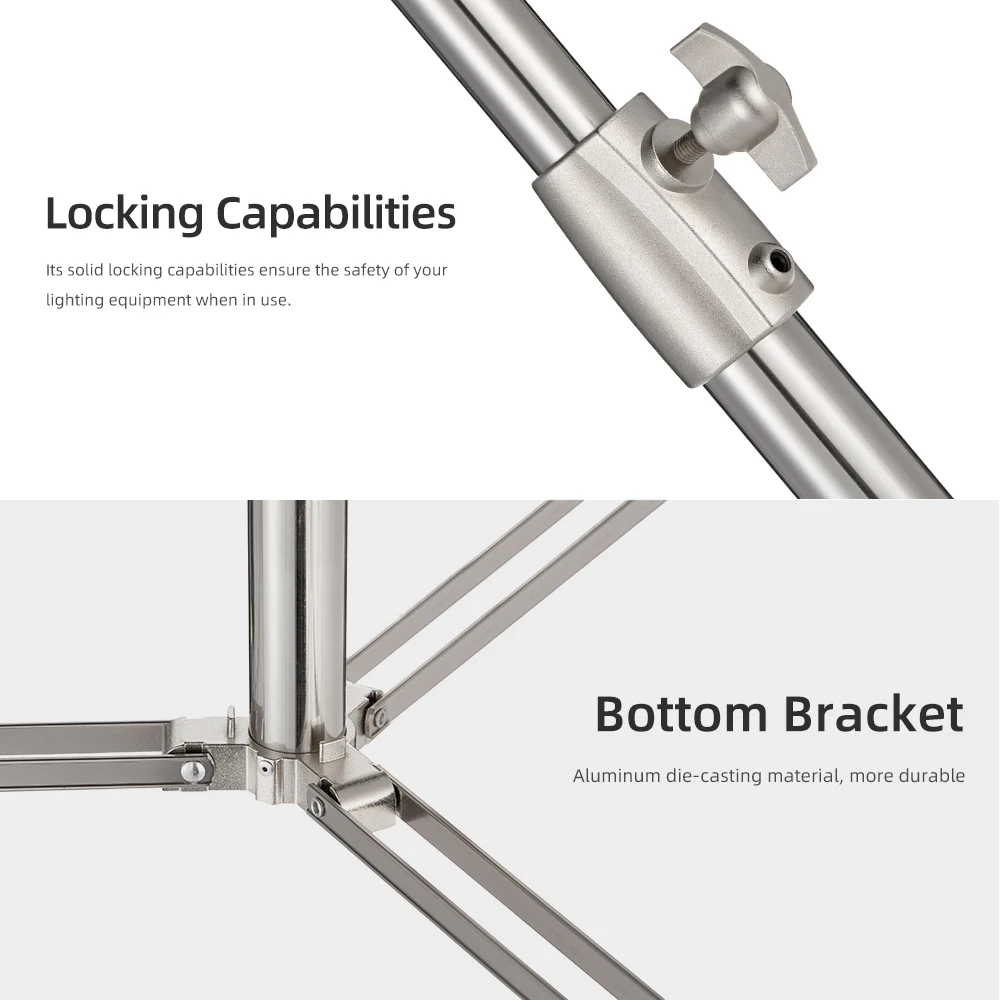 Stainless Steel 2.7M Heavy Duty Light Stand Tripod with for Photo Studio Softbox Video Flash Umbrellas Reflector Lighting