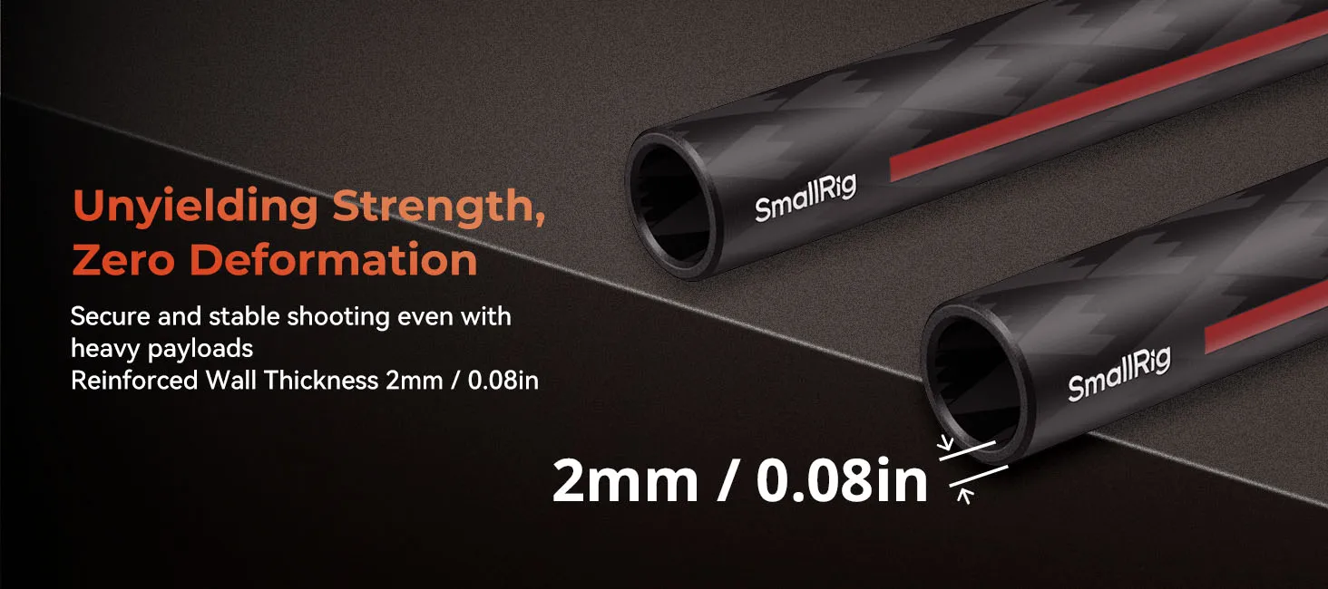 15mm Carbon Fiber Rods for Accessories Come with 15mm Rod Clamps 8/12 inches 2pc