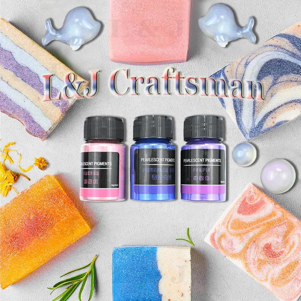 Description Picture 5 of item6 Pcs Mica Powder Pigments Set Metal Pearlescent Coloring Epoxy Resin Tint Soap Dye Candles Powder Nail Pigments Lip Gloss Slime