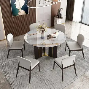 Mesas de comedor de tablero de roca suave brillante con tocadiscos, muebles  de combinación multifuncionales para