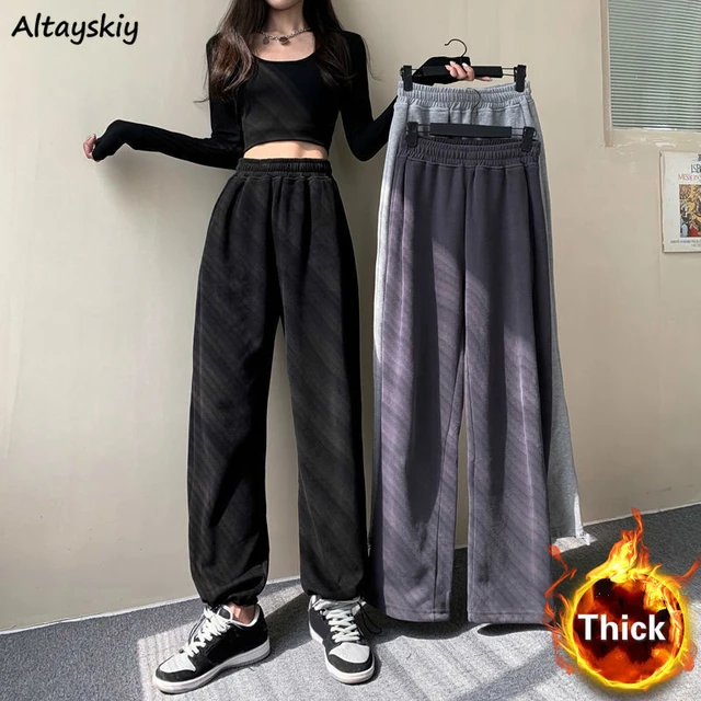 Sports Pants for Women Straight Loose Wide Leg Pants High Waist Casual  Sweatpants Black Gray Trousers 2022 Spring Korean Fashion