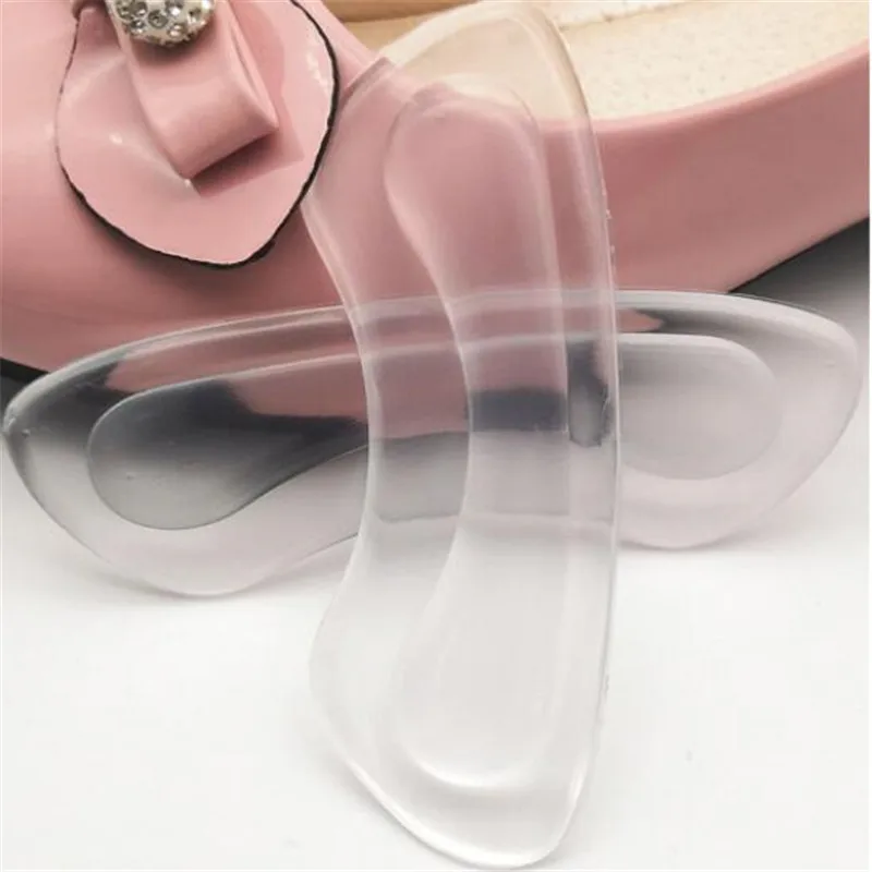 1Pair Silicone Gel Women Heel Inserts protector Foot feet Care Shoe Insert Pad Insole Cushion Massage Rear Foot Sticker