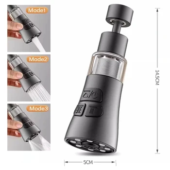 Prolunga universale per rubinetto da cucina con funzione filtro 360 °   Ruota aeratore filtro antispruzzo rubinetto lavabo ugello gorgogliatore aeratore 1