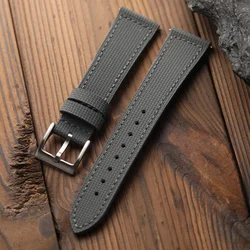 Premium Fluororubber & Leather Quick Release Watchband - Soft, Vintage Fit - 22mm (C color)