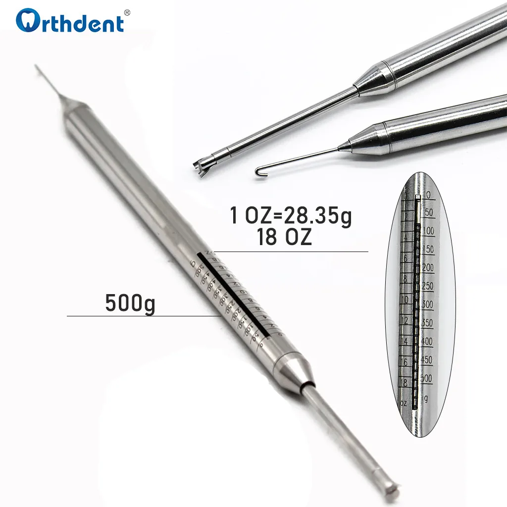치과 동력계 스트레스 장력 측정기, 힘 교정 구강 게이지 고무줄 오토 클레이브 치과 측정 치료 도구