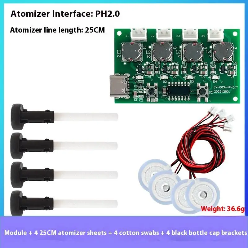 Four Spray Humidifier Type-C USB Mini Humidifier DIY Kits Mist Maker And Driver Circuit Board Atomizer Sheet With Stand 5