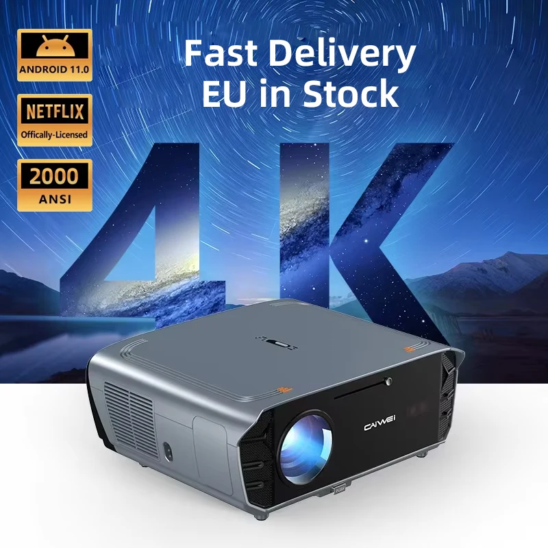 CAIWEI S7+ 1080P Full HD 4K Support Projector Auto Focus Android 11 Home Cinema Video Theater Smart Projectors Portable Outdoor