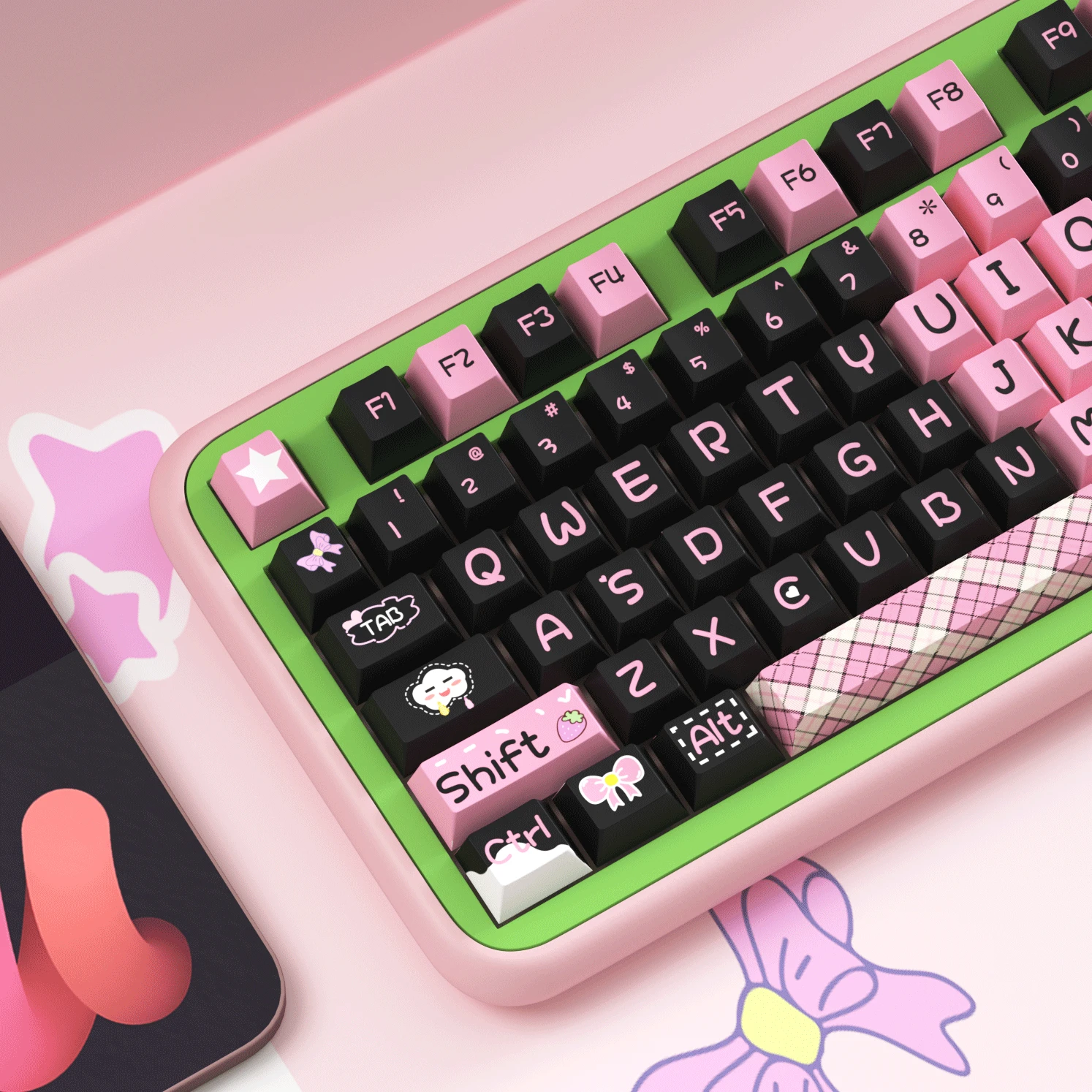 

GMK Black Pink Key cap 125Keys Cherry Profile PBT Keycaps for Mechanical Keyboard DYE Sublimation Custom Cute Keycap