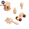 Montessori Baby Wooden Toys Early Education Rattle Toy for Kids Bracelets Beech Fox Teether Car Toys Infant Nursing Gift Set 1
