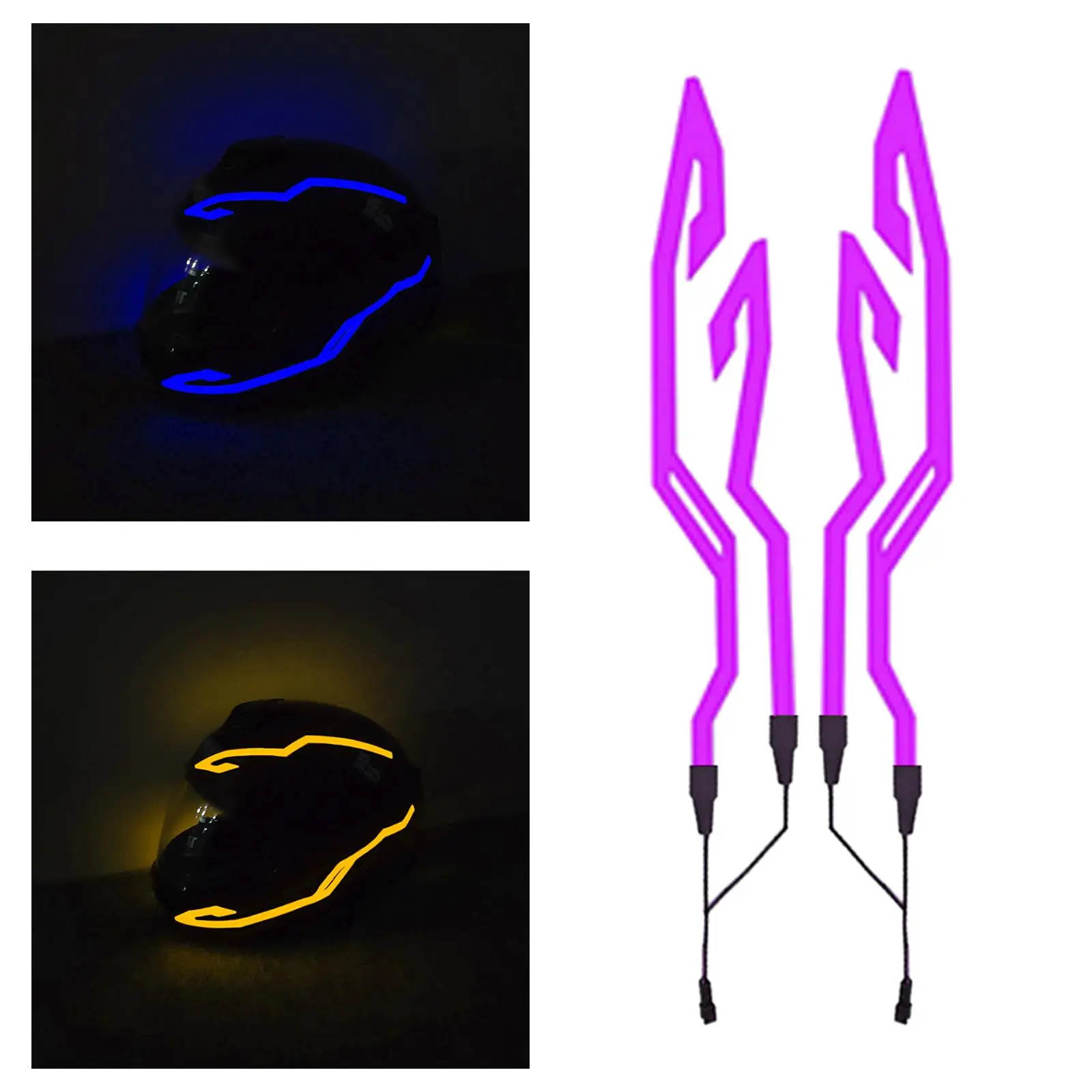 Motorcycle Helmet LED Light Strip 4 Mode LED Helmet Light Strip Decoration Set