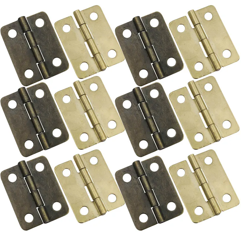 10/20/40Pcs петли для ворот Antique Bronze Cabinet Hardware Hinges Jewelry Boxes Small Hinge With Screws DIY Crafts Tool 24*18mm