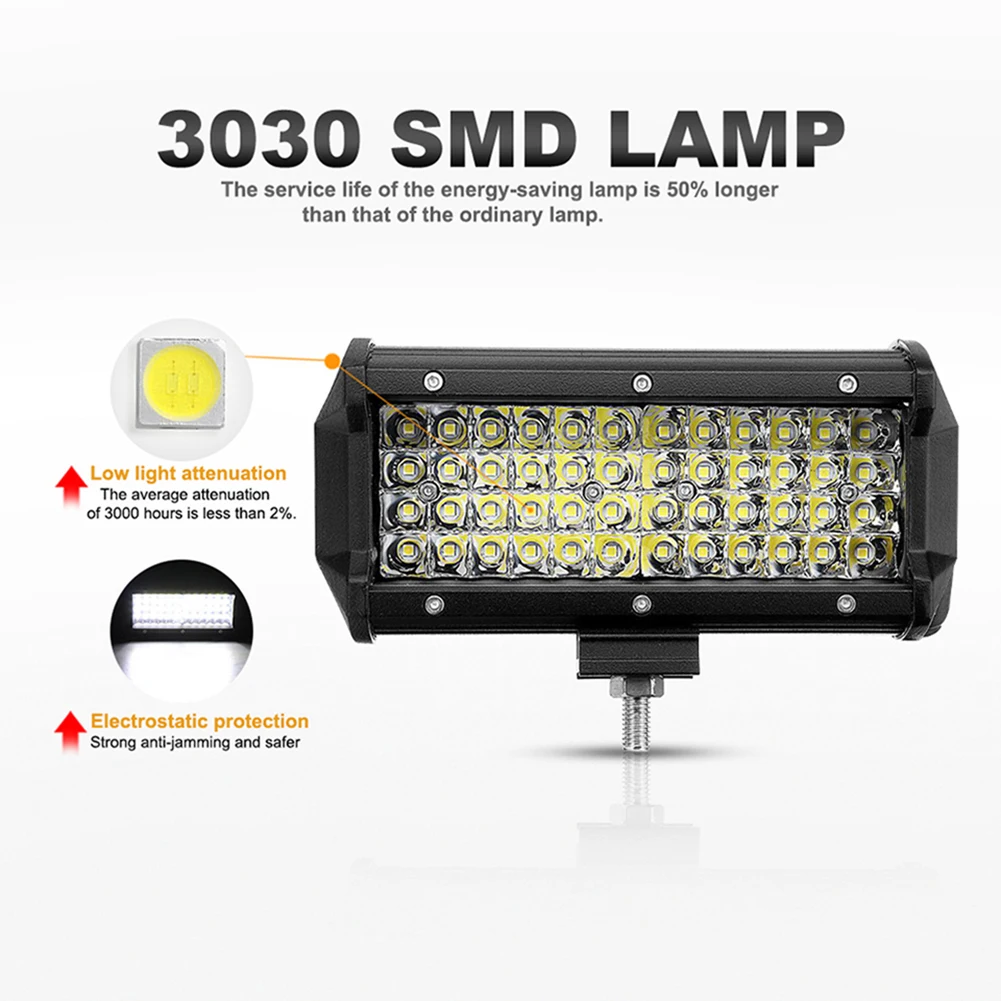 4" 7" 72W 144W LED Fog Light for Car SUV Truck 4x4 ATV Spotlight Flood Beam LED Work Light Bar Off Road Driving Fog Lamp
