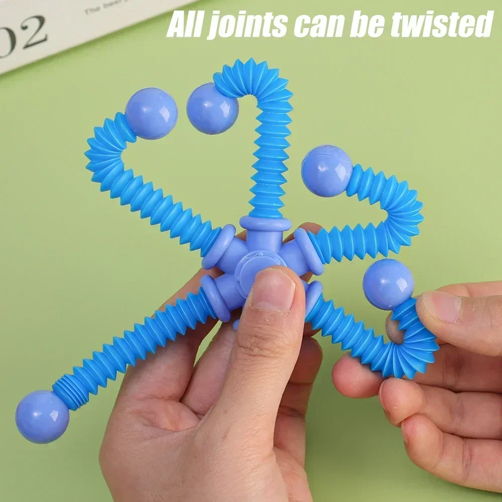 1pcs Fidget Spinner Toys Kids Pop Tube Sensory Toys Suction Cup Games Plastic Transformable Stress Relief Children Adult Gifts 2