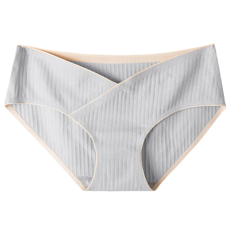 

Stripe Jacquard Cotton Low Waist Belly Maternity Panties Plus Size Seamless Underwear For Pregnant Women Ladies Pregnancy Briefs