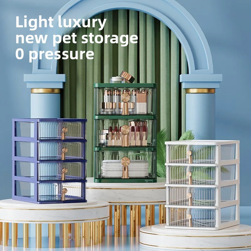 Large Plastic Jewelry Storage Box Drawer Organizer Desktop Cosmetic Tray Neatly Arranged Ornament Placement Shelf Jewelry Case