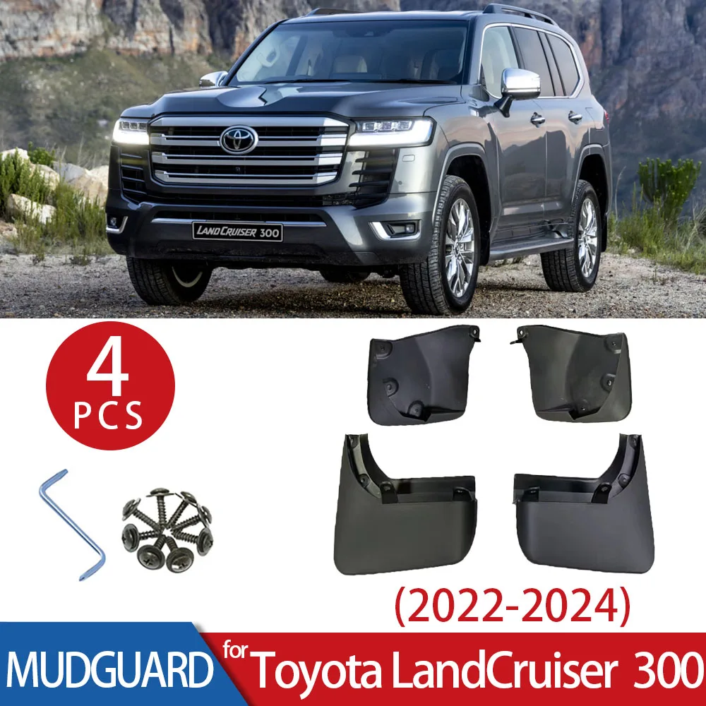 

Car Mudguard for Toyota Land Cruiser Lc300 2022 2023 2024 Fender Mud Guard Flap Splash Mudguard Plastic Auto Part Accessories