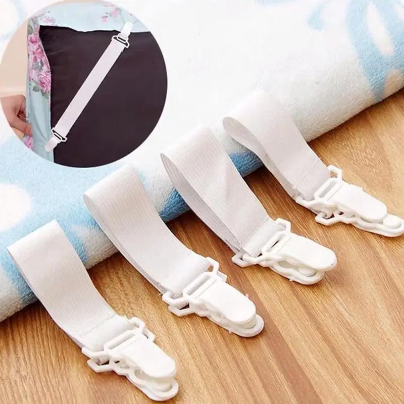 Bed Sheet Clips Straps 4pcs Practical Bed Sheet Grippers With