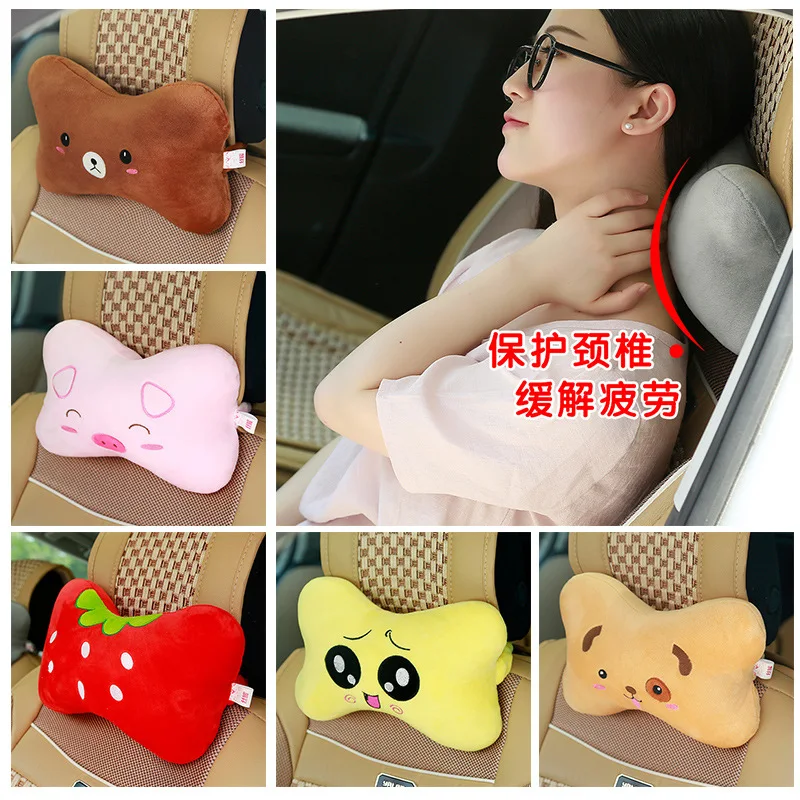 

Car Neck Pillow Cartoon Cute Animal Travel Pillow Car Seat Cushion Cover Neck Support Headrest Interior Accessories