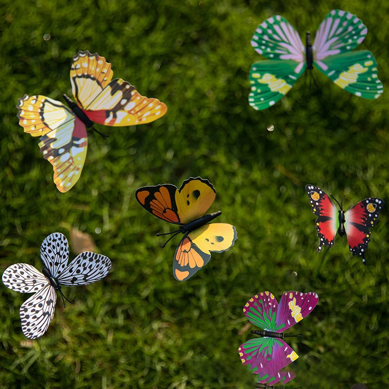 Flower Pots 10pcs Butterflies Garden Yard Planter Colorful Whimsical Butterfly Stakes Decoracion Outdoor Decor