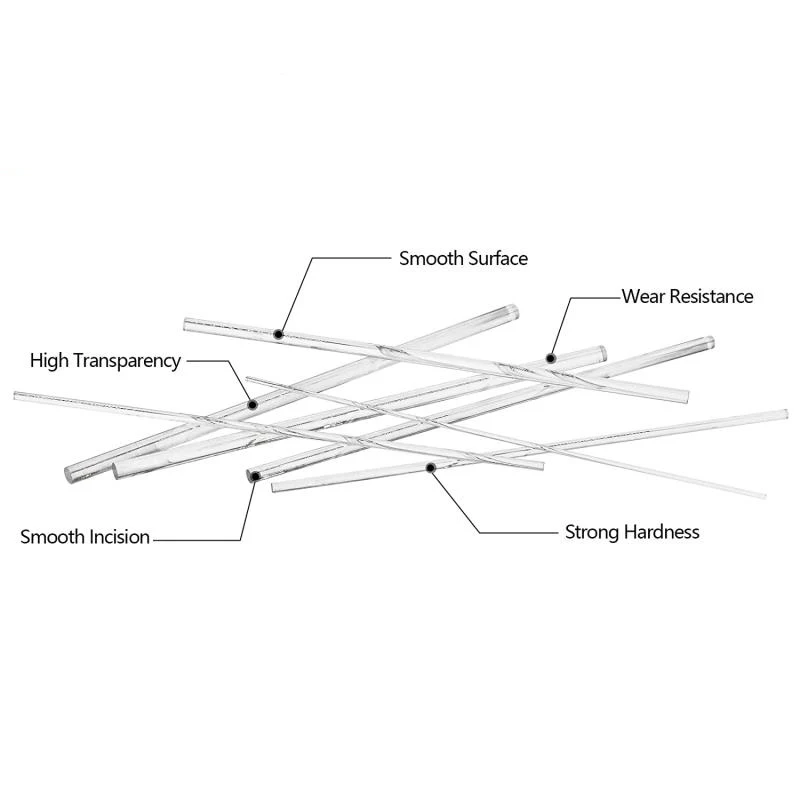 1-10PCS Visszavált akril Horgászbot DIY kézműves Építészeti manöken Materiális akril Áttetsző Horgászbot multi méret Hossz 100-300mm