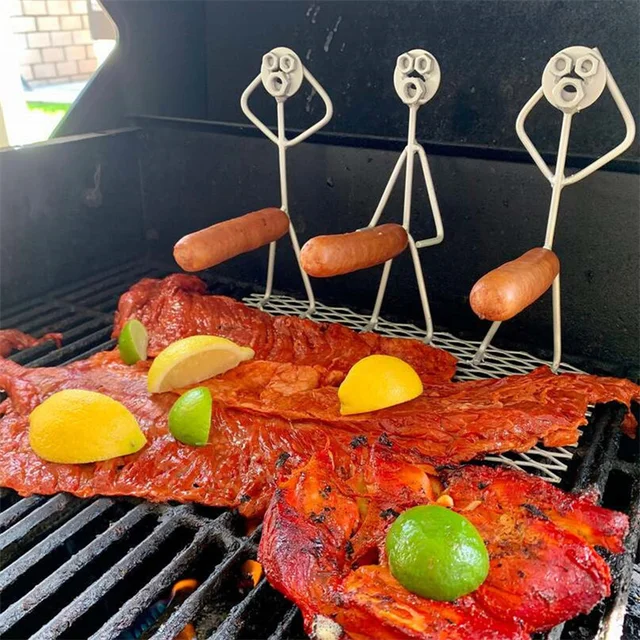 Hordozható Hot Dogpörkölt Állvány Bbq Grillezett Kolbászfém Szerszám Grillező Kolbásztartó Sütő Sült Kültéri Kempinghez - Image 5