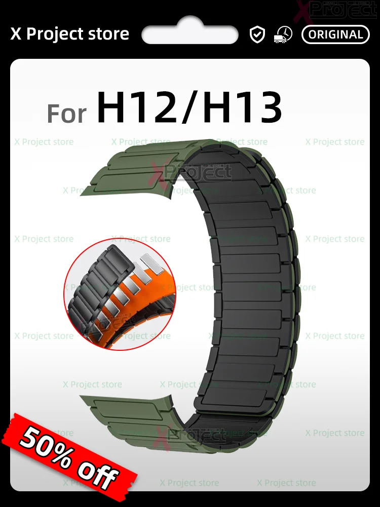 Per H12 Pro Plus Cinturino Magnetico In Silicone Smart Watch Hello Watch 3 Plus H13 Pro H11 Ultra Band Wave Silicagel Band Smartwatch